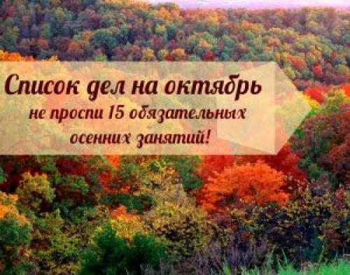 Список дела на Октябрь. Список дел на октябрь: не проспи 15 обязательных осенних занятий!