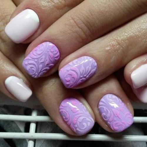 Объемные волны на ногтях. Объемный маникюр гель лаком