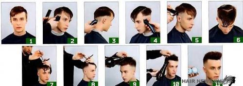 Стрижка помпадур мужская. МУЖСКАЯ СТРИЖКА "ПОМПАДУР"- ТЕХНОЛОГИЯ С ФОТОГРАФИЯМИ