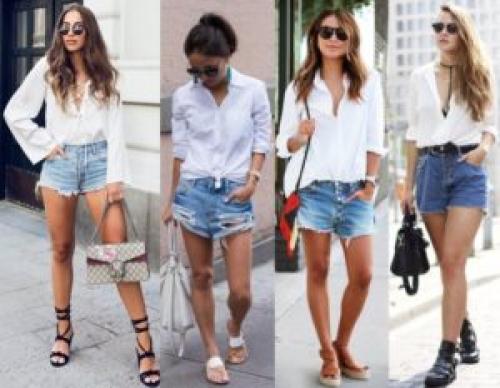 С чем носить джинсовые шорты летом. С чем носить джинсовые шорты