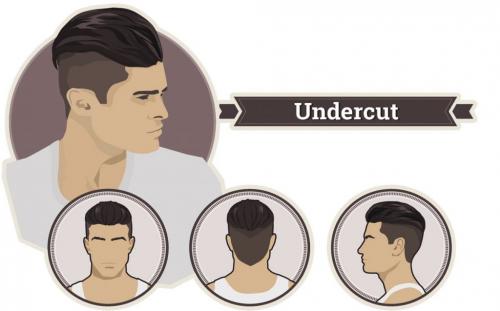 Андеркат с пробором посередине.