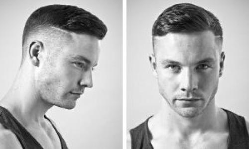 Андеркат с пробором посередине.