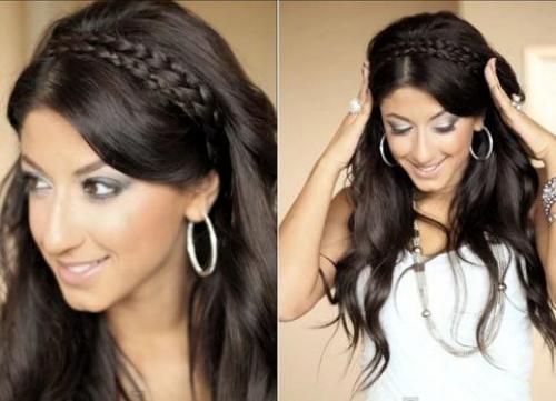 Распущенная коса. Греческое плетение