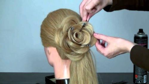 Как сделать из волос цветок розу. Вариант 1