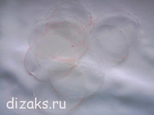 3 розы из органзы резинка для волос. Резинки для волос с цветами из органзы