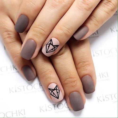 Геометрическая лиса на ногтях рисунок. Маникюр геометрия 2019-2020: что предложит нам нейл-арт индустрия