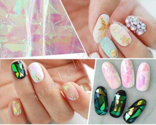 Как сделать маникюр с эффектом битого стекла