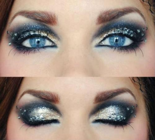 Макияж для голубых глаз брюнеток. Об оттенках теней