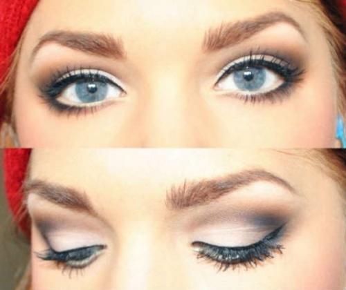 Макияж для голубых глаз брюнеток. Об оттенках теней
