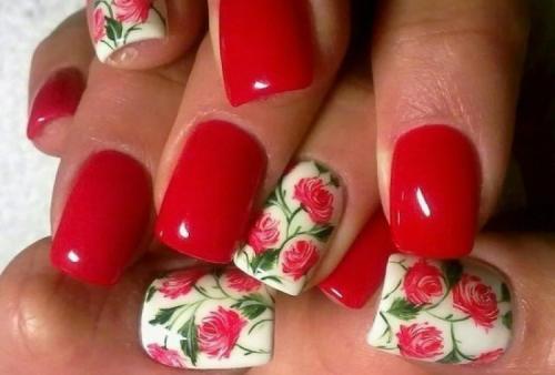 Как рисовать на ногтях розы. Маникюр по мокрому гель лаку