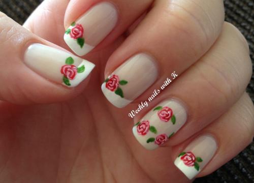 Как рисовать на ногтях розы. Маникюр по мокрому гель лаку