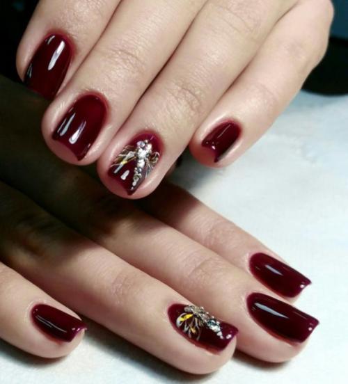 Цвет Марсала ногти. Маникюр цвета марсала: фото изысканных идей по дизайну. Новинки 2020 года.