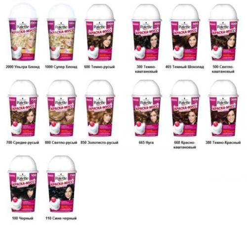 Химический состав краски для волос Палет. Многообразие оттенков краски для волос Палетт