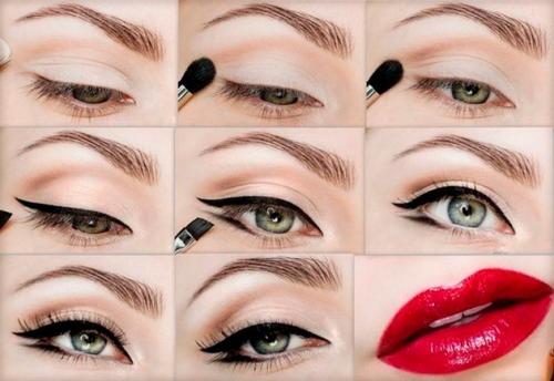 Кошачьи глаза стрелки. Пошаговая техника выполнения макияжа «кошачий глаз»: фото