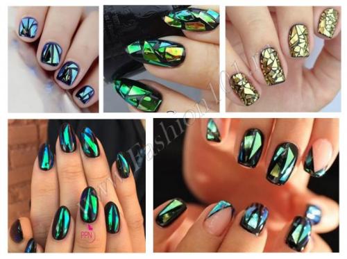 Битое стекло для ногтей, как делать маникюр. Как сделать маникюр с эффектом битого стекла