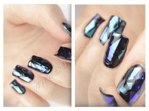 Как сделать маникюр с эффектом битого стекла