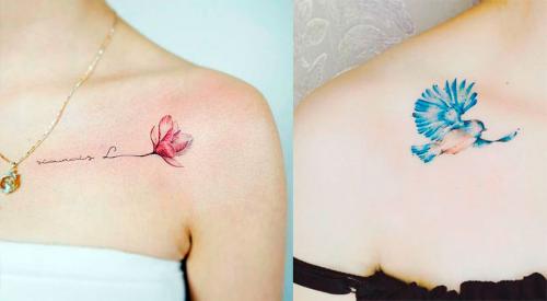 Тату на ключице у девушек. Кому, что выбрать?