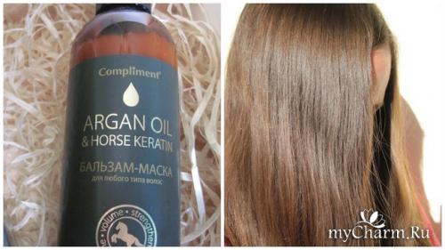 Маска для волос Compliment Argan Oil. Compliment / Argan Oil  Horse Keratin Бальзам-маска для любого типа волос Отличная бальзам-маска за 170 рублей