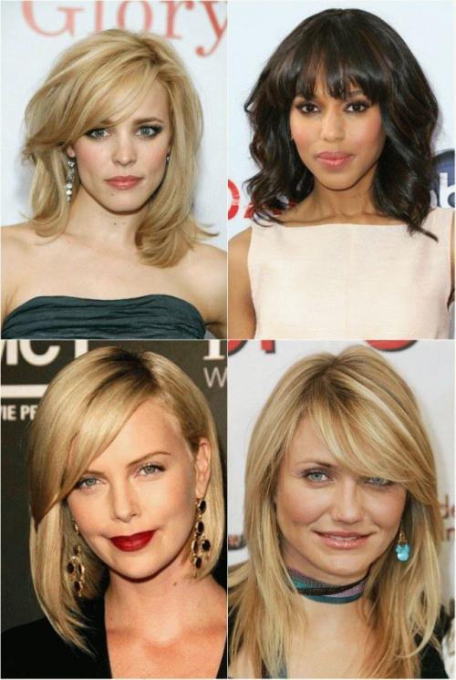 Укладка на средние волосы с челкой. Как подобрать прическу по типу лица