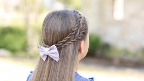 Прически с тонкими волосами для девочек. Жгуты 02