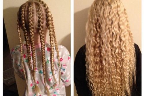 Накрученные волосы средней длины без челки блондинка. Кручу-верчу