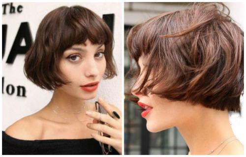 Короткое каре с косой челкой. Самая трендовая идея