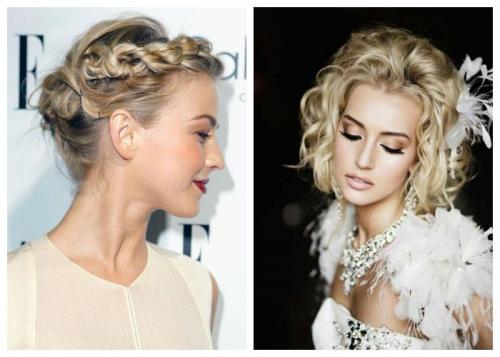 Накрученные волосы средней длины без челки на свадьбу. Прически на свадьбу на средние волосы