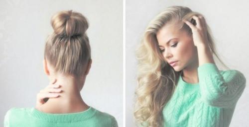 Накрученные волосы средней длины без челки блондинка. Кручу-верчу