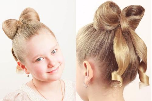 Детские прически на длинные волосы. Детские прически с бантами из волос