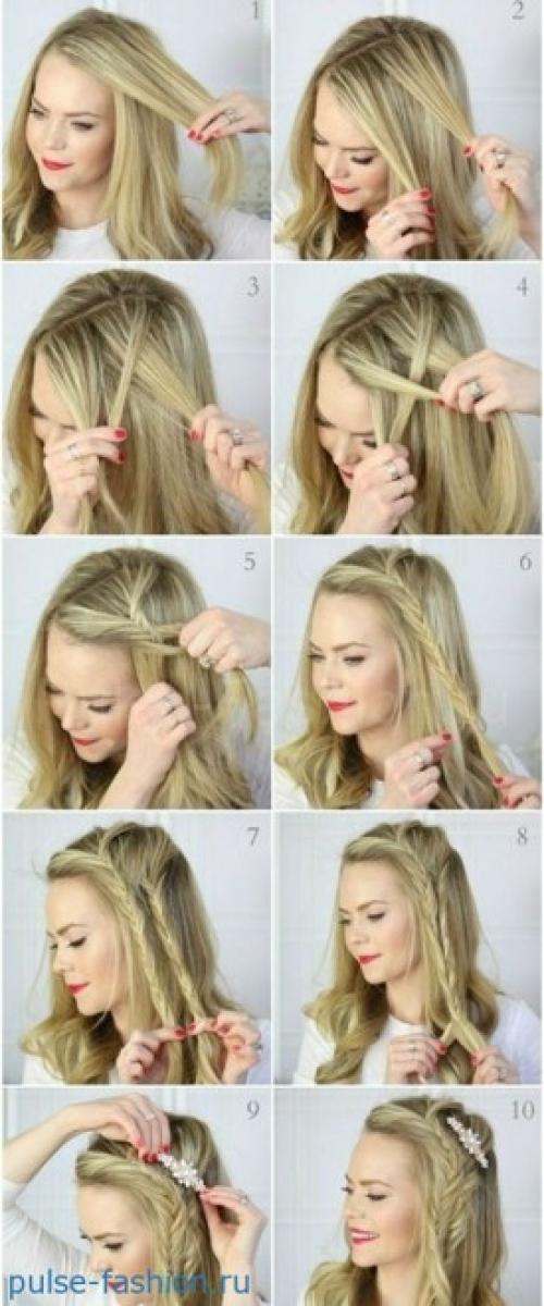 Микро косы на короткие волосы. Причёски с косами на коротких волосах. Схемы плетения косичек для коротких волос