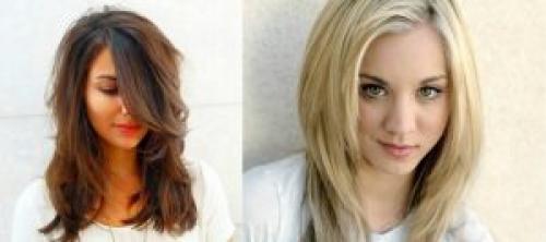 Прически на средней длины волосы с челкой. Каскад на средние волосы с челкой