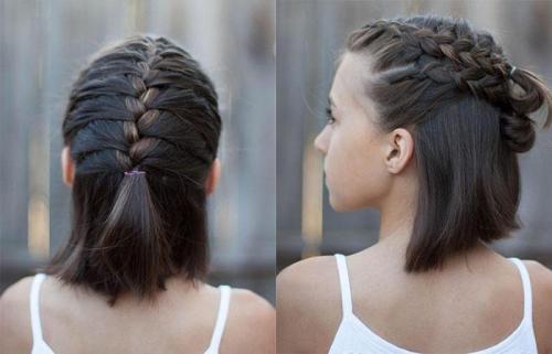 Косички для маленьких девочек на короткие волосы. 24