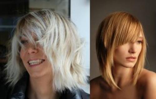 Прически на средней длины волосы с челкой. Каскад на средние волосы с челкой