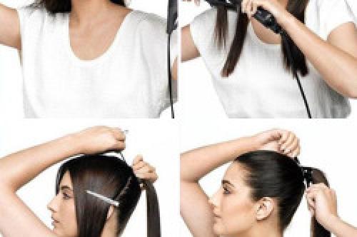 Хвост с петухами на голове. Как сделать хвост с петухами 03