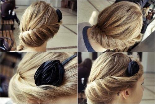 Собранные прически на средние волосы