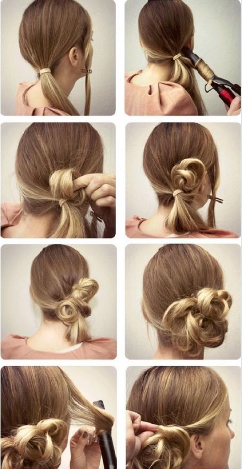 Собранные прически на средние волосы