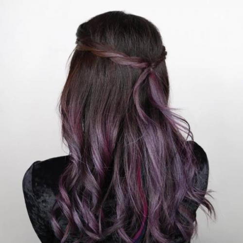 Розовые пряди на длинных волосах. Цветные пряди на волосах: модные тенденции — 2019