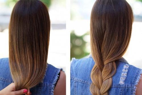 Омбре на темные волосы в домашних условиях