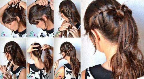 Как сделать хвост с прядями у лица. Элегантный конский хвост