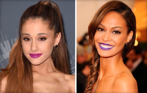 Блондинка с фиолетовыми губами. Кому идет помада для губ фиолетового цвета