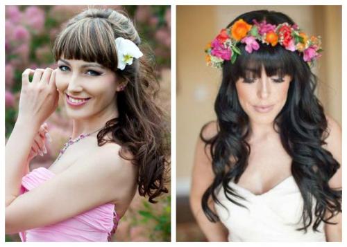 Собранные прически с челкой. Свадебные прически с челкой и без челки