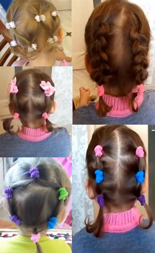 Как заплести маленькую девочку 2 года короткие волосы. Для коротких волос: с заколками крабиками, косички и хвостики