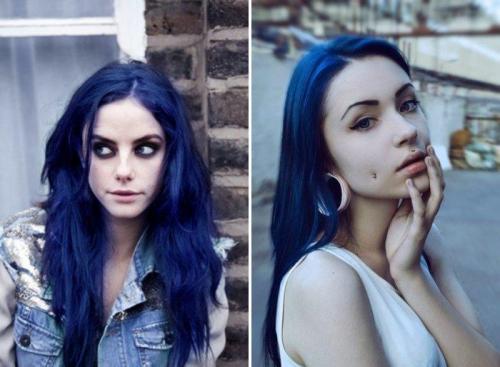 Темно синий цвет волос краска. Как правильно выбрать синий?