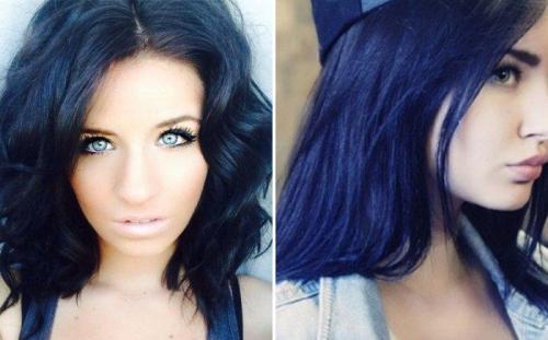 Темно синий цвет волос краска. Как правильно выбрать синий?