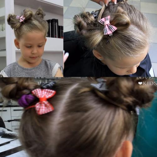 Прически для 2 летних девочек. Вариации хвостиков для самых маленьких