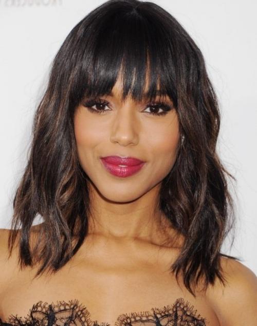 Прически на русые волосы до плеч. Стрижки до плеч с челкой — фото