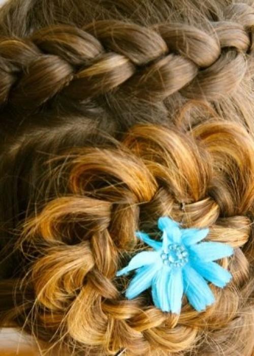 Прически для девочек с цветами. Выпускной вечер 02 Прически для девочек с цветами. Выпускной вечер 02