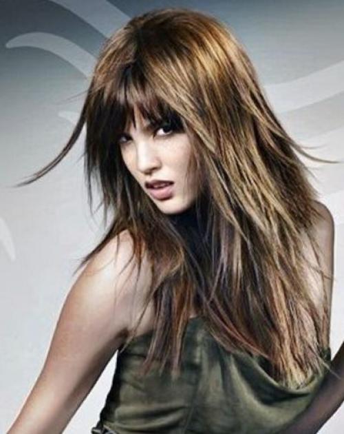 Стрижки на длинные волосы с челкой. Стрижки на длинные волосы каскад с челкой