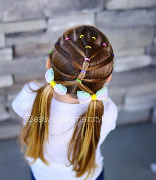 Прическа из хвостиков ребенку. Оригинальные хвостики