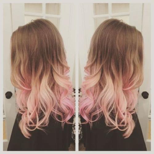 Розовые волосы омбре. Популярные тона, оттенки и цвета для кончиков волос